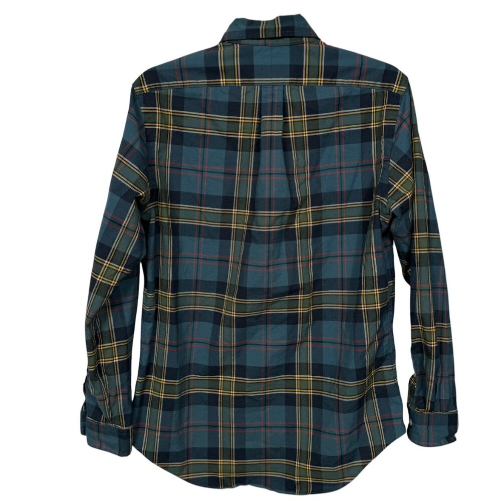 Ralph Lauren Button Down Shirt Mens Small Blue Plaid Red Pony Preppy - Picture 2 of 9